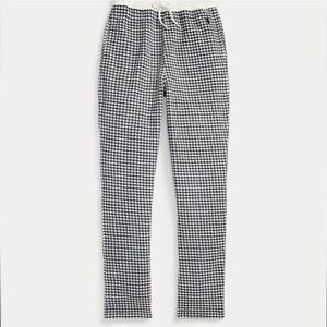 Ralph Lauren Black Houndstooth Fleece Jogger Drawstring Sweat Pants Sz M Nwot